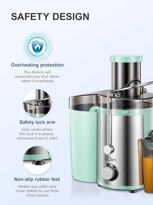 QCEN Juicer Machine 800W Centrifugal Juicer Extractor w/ 3  Mouth KS-500H - Aqua