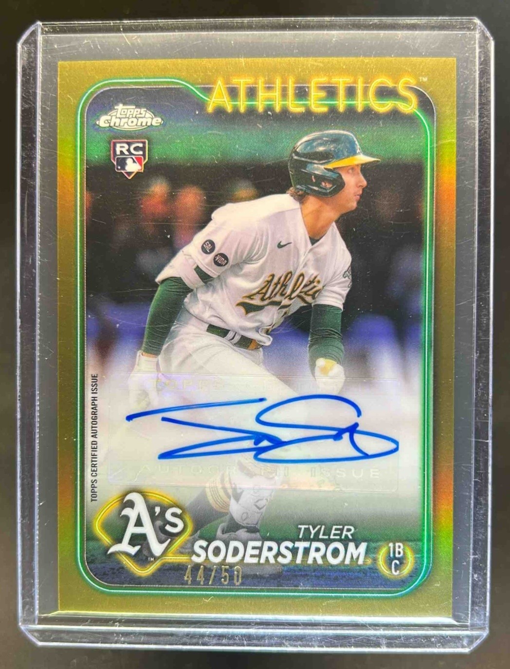 2024 Topps Chrome Update Tyler Soderstrom Auto RC Gold Refractor #44/50