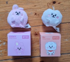 ⭐ 2 Schlüsselanhänger BTS Plüsch RJ COOKY Kuscheltier BT21 mit Original Karton ⭐