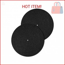2 Pcs Record Player Mat, Turntable Platter Mat, 12 Inch 3mm Turntable Slipmat Wo