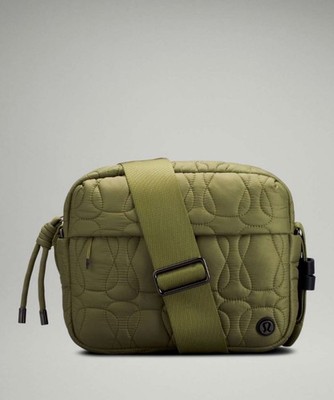 Lululemon Quilted Embrace Crossbody NWT olive bronze green | eBay