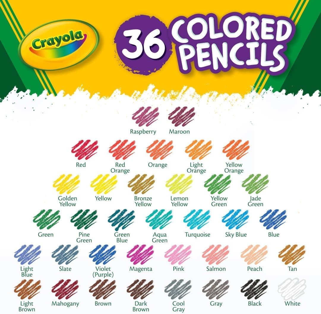 Kids Pencil Set, Colored Pencils Set  Coloring Book - Multicoloured, 36 Pieces