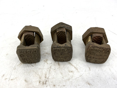 Lot of 3 Burndy KS27 Split Bolt Connector Copper RUN 3/0 3/0-8 TAP KS-27