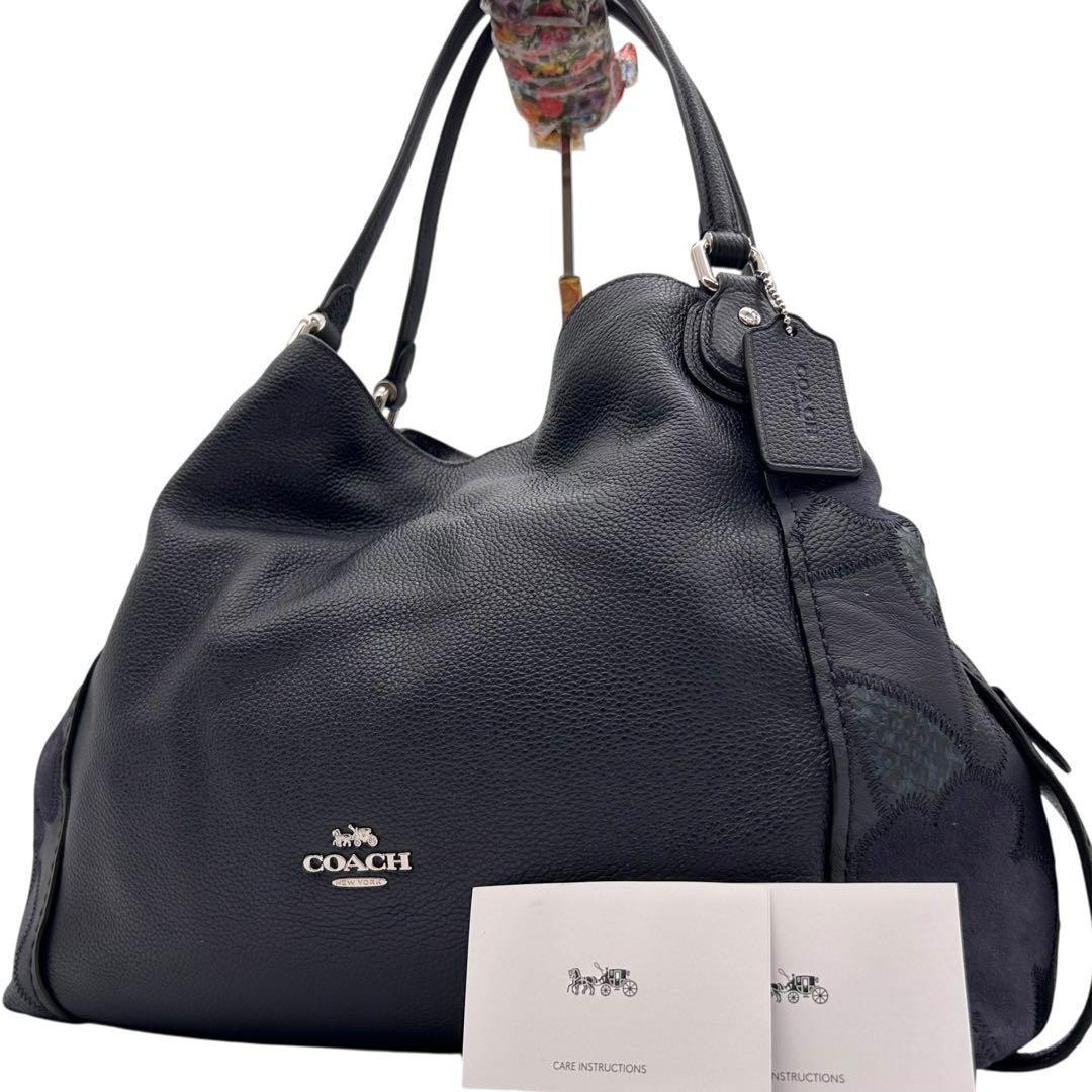 COACH Tea Rose Patchwork Leather Shoulder Tote Ba… - image 19