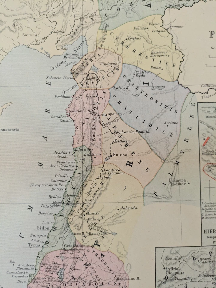 Original 1886 Map of Syria & Palestine by Johnston Atlas Page 11.5" x 13 3/4" - Image 4 of 4