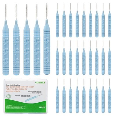 GLI-Smile Slim Interdental Brushes, 1 Count (Pack of 32), Brushes