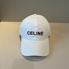 Celine Baseball Cap White Unisex Fabric NEW