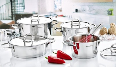 Elit Collection 8-teiliges Edelstahl Kochgeschirr Set