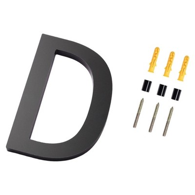 6 Inch Modern Black Acrylic House Number Sign for Outdoor Entrance Address Use
