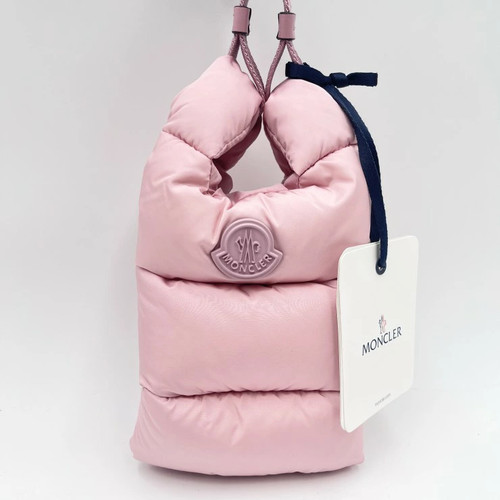 MONCLER LEGERE TOTE SMALL Quilted Shoulder Bag Pink Nylon Down Unisex