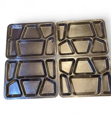 (4) US Military Mess Hall Divided Food Trays Stainless Steel Carrollton MFG USN