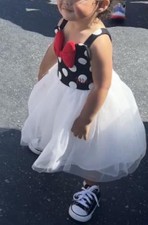 DISNEY MINNIE MOUSE GIRLS S 5 TODDLER KIDS POLKA DOTS DRESS HALLOWEEN COSTUME