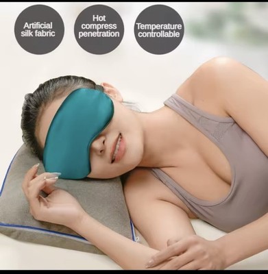 Silk Sleep Mask USB Heated Eye Heating Mask Hot Steam Compress Eyes Cover