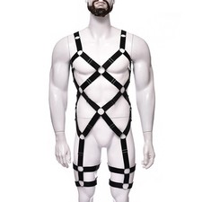 Men Jockstrap Bondage Chest Leg Body Harness Gay BDSM Lingerie Underwear Thong