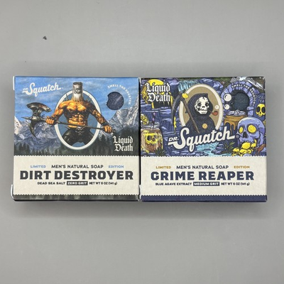 #ad Dr. Squatch Liquid Death Set Dirt Destroyer amp; Grime Reaper Limited Edition New $22.99