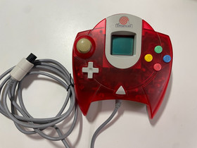 Translucent Clear Red Dreamcast Controller and VMU tested and working See Pics
