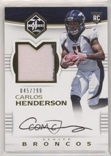 2017 Panini Limited Rookie 45/299 Carlos Henderson #105 Patch Auto no9