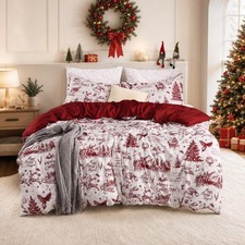 3-Piece Xmas Duvet Cover Set King 104x90in 2 20x36in Pillowcases Soft Microfiber