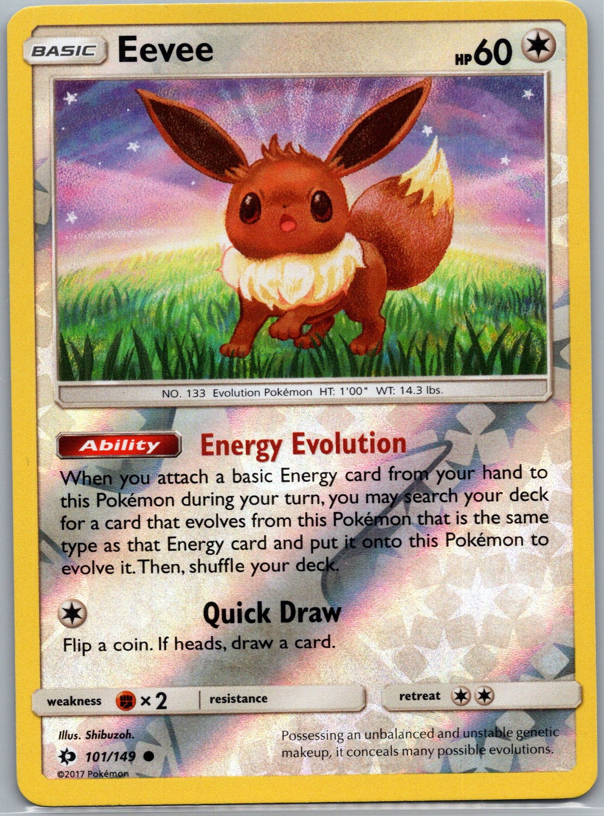 Eevee - SM Base Set #101/149 Common,Reverse Holo