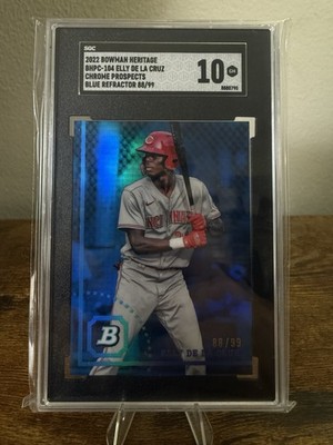 2022 Bowman Heritage Elly De La Cruz Blue Refractor /99 – SGC 10