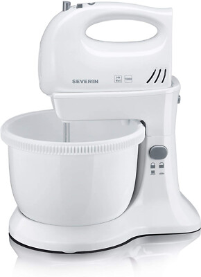 SEVERIN HM3810 Handmixer-Set Tischständer 3 L Rührschüssel 300 Watt Weiß Grau