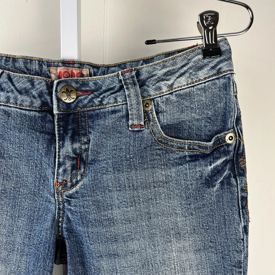 Vintage NoBo No Boundaries Denim Jeans Juniors Size 7 Bootcut Y2K Embroidered - Image 3 of 4