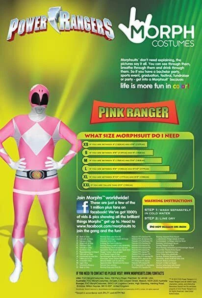 Adulto Rosa Power Ranger Morphsuit Mujeres Superhéroe Disfraz Piel Traje Zentai M-XXL Foto 4 de 4