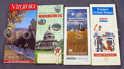 Mixed Lot of Vintage Maps: Virginia, Washington DC, Central States, Eastern US