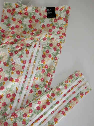 adidas Grow Positivity Multi/White 3-Stripes Floral Maternity Tights size L - Picture 17 of 17