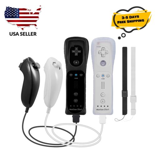 Wii Remote Controller Motion Plus Nunchuck Compatible with Nintendo Wii/Wii U - Picture 1 of 11