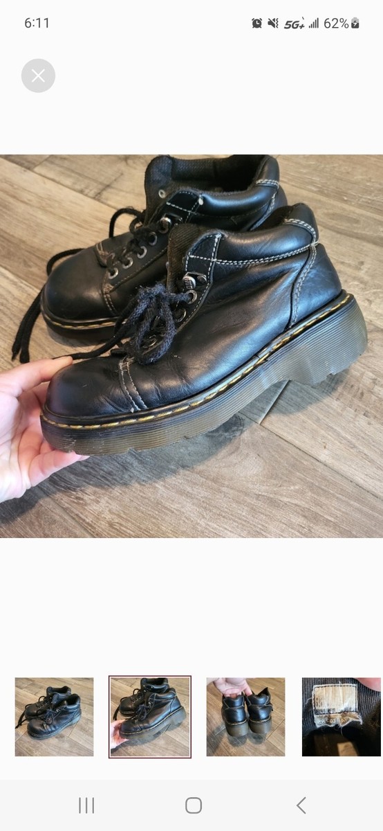 Vintage DR. Marten Black Leather Chunky Heal Boots 8547 Size 6 | eBay