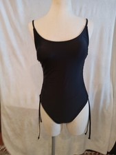 black swimsuit S Side Ties