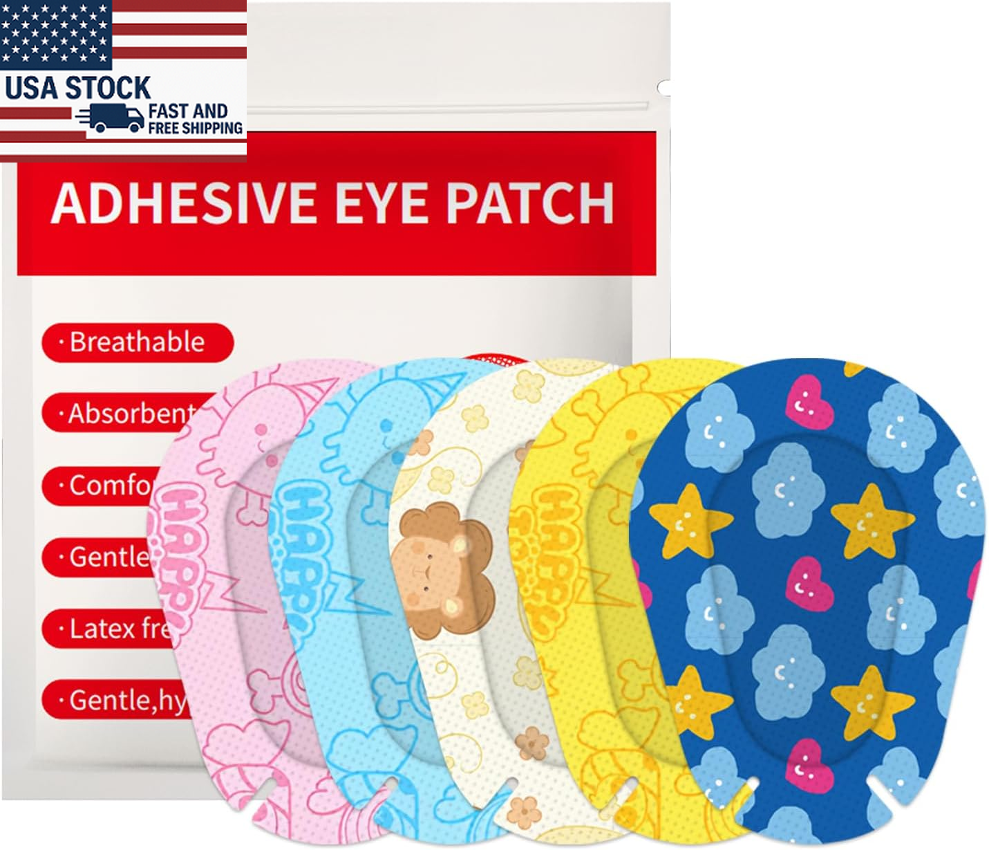 30pcs Disposable Adhesive Eye Patches for Kids & Teens – Soft & Comfortable
