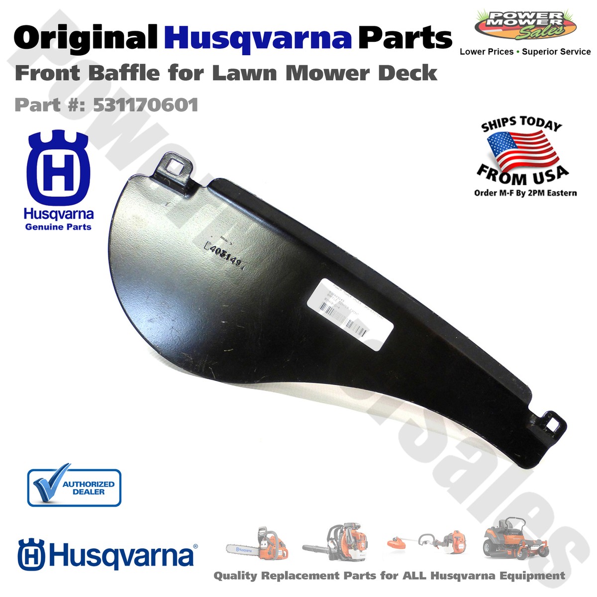 Genuine OEM Husqvarna Front Baffle for Lawn Mower Decks