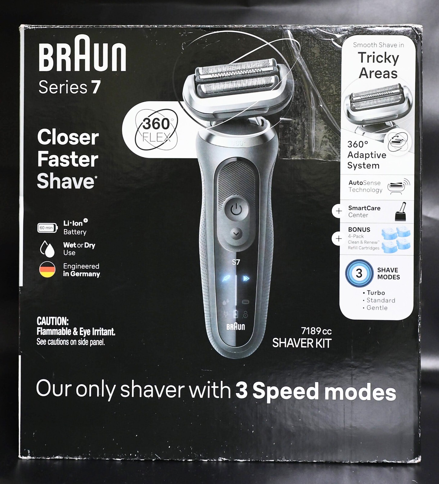 Braun Series 7 360° Flex Men's Electric Shaver Kit, Wet/Dry (7189cc)