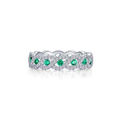 BRAND NEW Lafonn Silver Platinum Plated 1.82 TW Twist Eternity Ring R0504CEP05