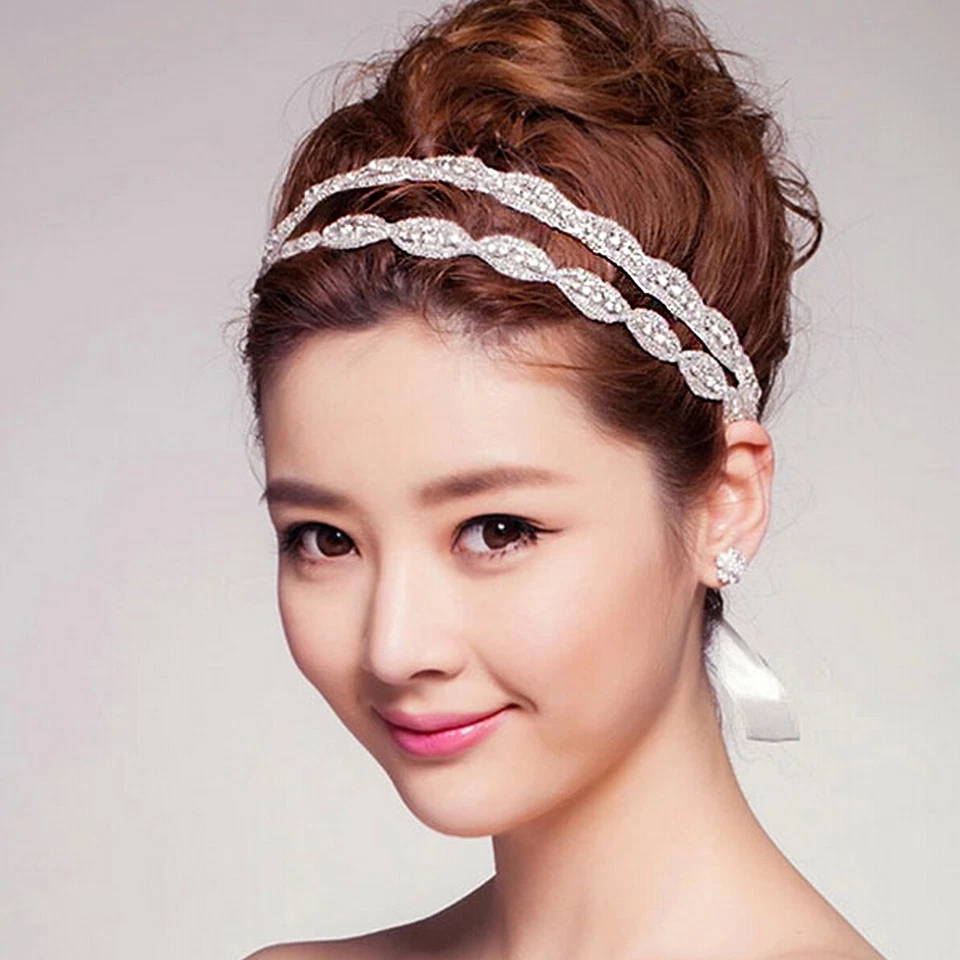 OBLIQUE UNIQUE Hochzeit Brautschmuck Braut Strass Haarband Haarschmuck Strass