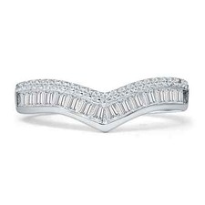 Half Eternity Band Curved Contour Ring CZ 925 Sterling Silver 6.3mm