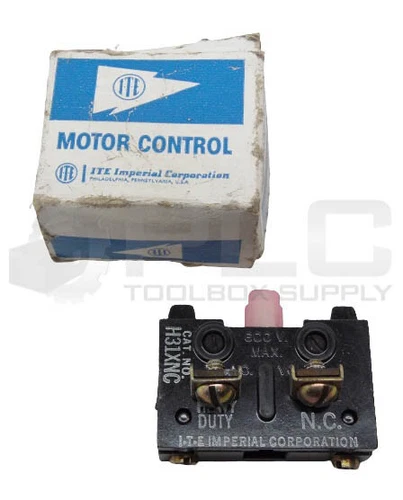 NEW I-T-E IMPERIAL CORPORATION H31XNC PUSH BUTTON CONTACT BLOCK 600V