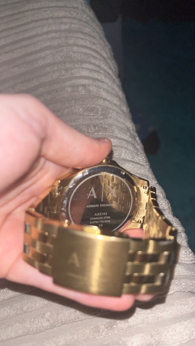 Armani Exchange Hampton Gold Plated Mens Watch AX2145 UK