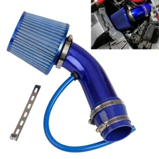 Blue 3" Cold Air Intake Filter Induction Kit Pipe Power Flow Hose System US New