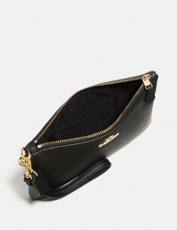 Coach 22952 Polished Pebbled Leather Small Wristlet Black Coach 22952 Polished Pebbled Leather Small Wristlet Black