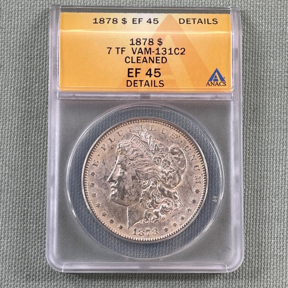 vintage an・an no.31 1878 S$1 Morgan Silver Dollar 7TF VAM-131C2 Anacs EF 45