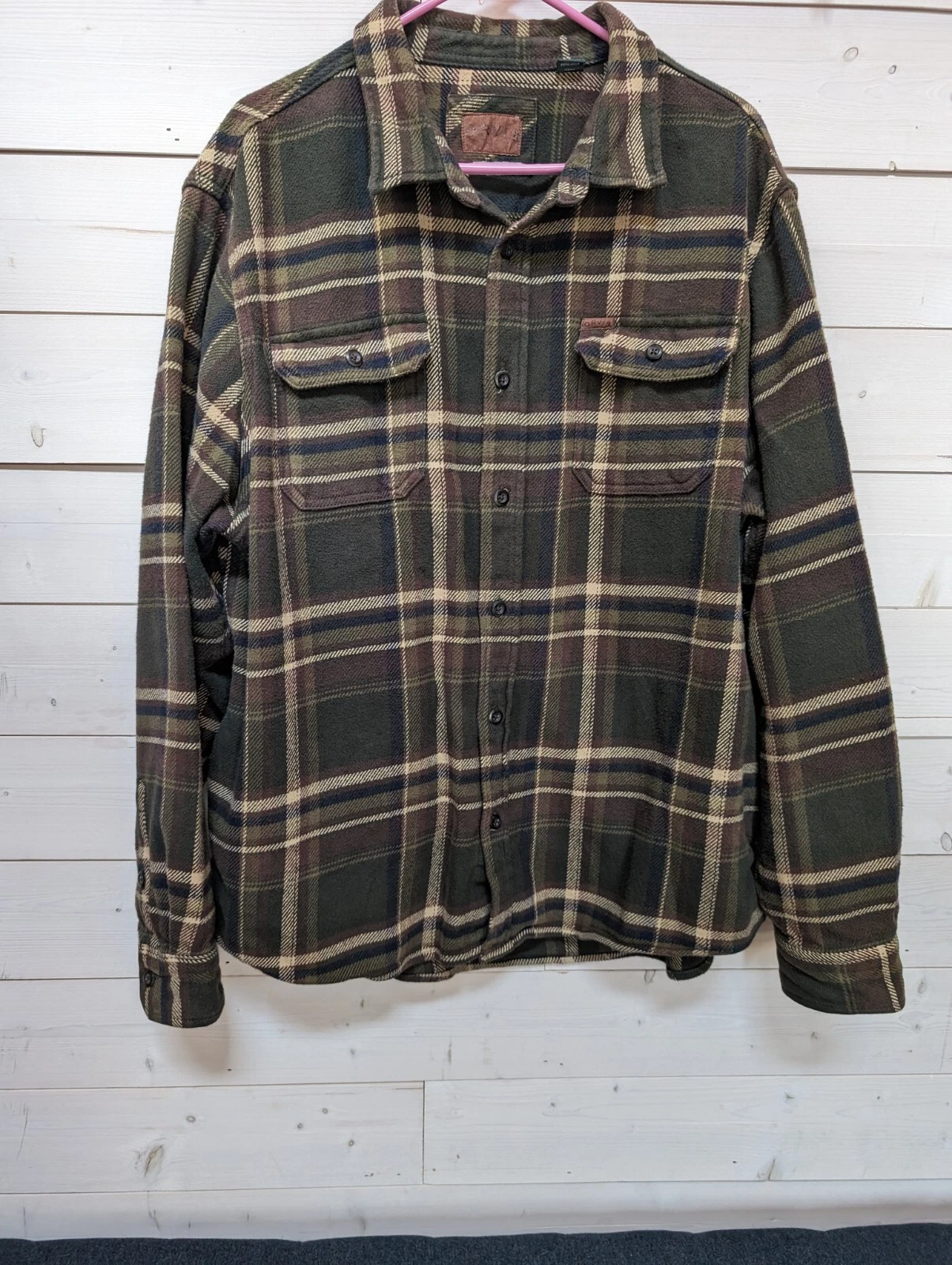 Orvis Flannel Shacket Men’s 2XL Green Plaid Jacket. Warm ! Camping, Outdoors