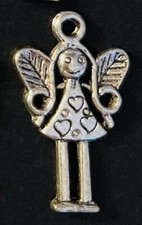 ANGEL GIRL CHARMS Silver Tone Jewelry Making Craft Metal Heart Dress LOT of 20