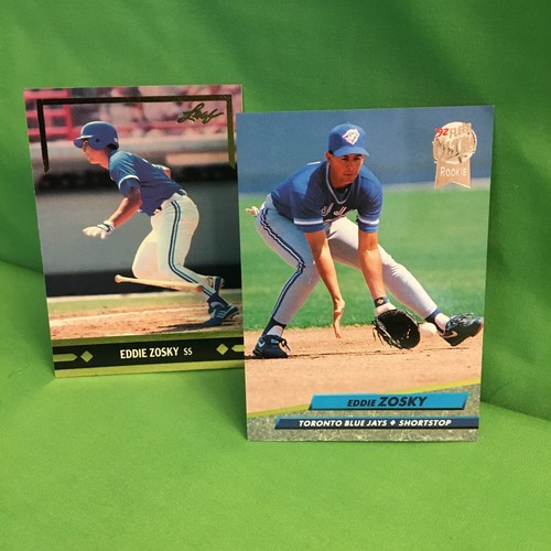 EDDIE ZOSKY, Dwie karty, 1991 Złota folia liściasta, 1992 Fleer Ultra Rookie  - Zdjęcie 1 z 4