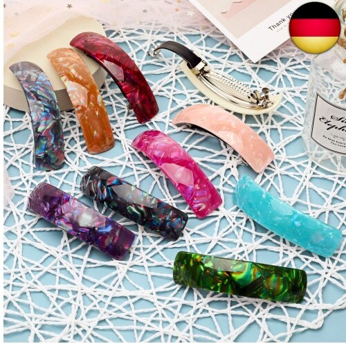 12 Retro Acryl Haarspangen – Automatische Clips Im Französischen Design | Für Frauen & Damen