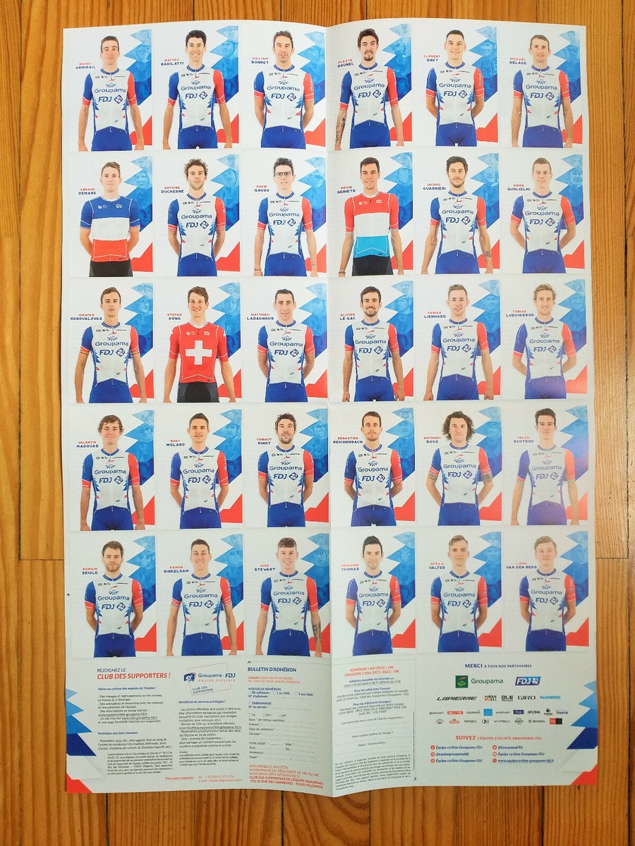 Équipe Cycliste Groupama-FDJ - Tour De France 2025 Replica Jersey Signed By The 8 Riders At The Start