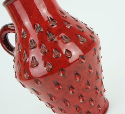 italian mid century VASE fratelli fanciullacci strawberry sgraffito decor 1960s - 第 2/8 張圖片
