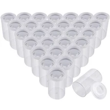 30 Pcs Plastic Film Canister Holder 35mm Empty Camera Reel Container with Lid